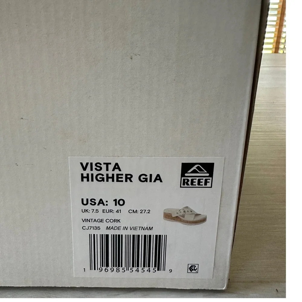 Reef Vista‎ Higher Gia Sandals Vintage Cork Cream Size 10 New With Tags